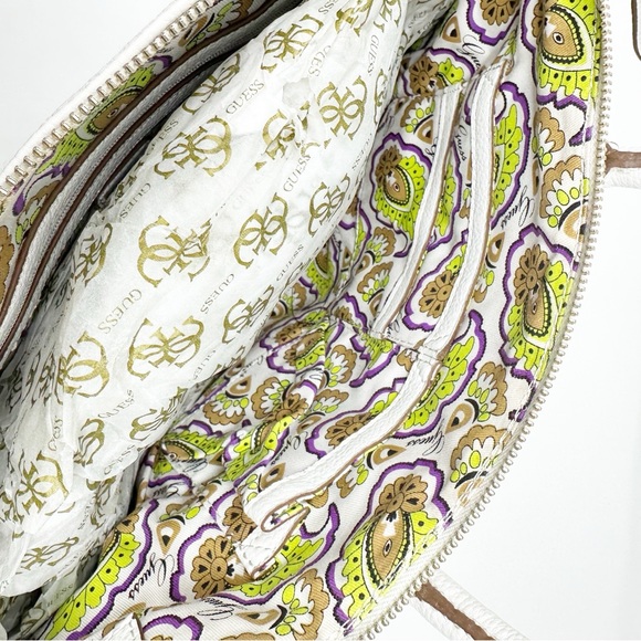 Guess Satchel Crossbody Leather Studded Shoulder Bag Tote w/ Fringe Tassel Charm - Picture 9 of 14